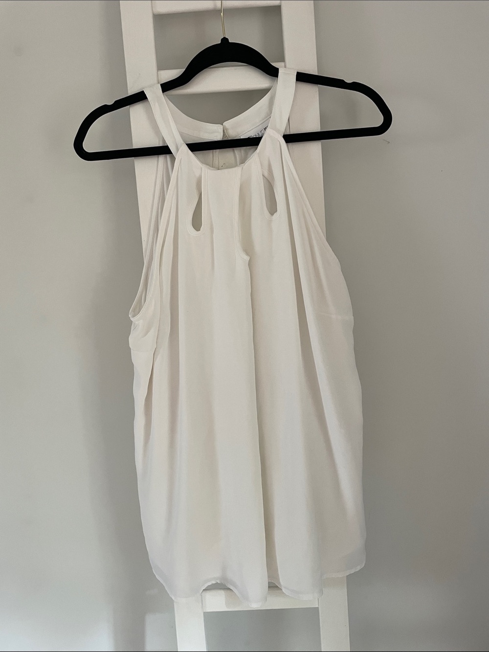 White halter-neck blouse